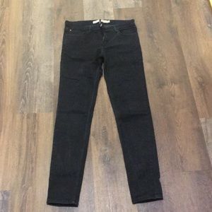ZARA TRAFALUC SLUM FIT BLACK DENIM JEANS SZ 8